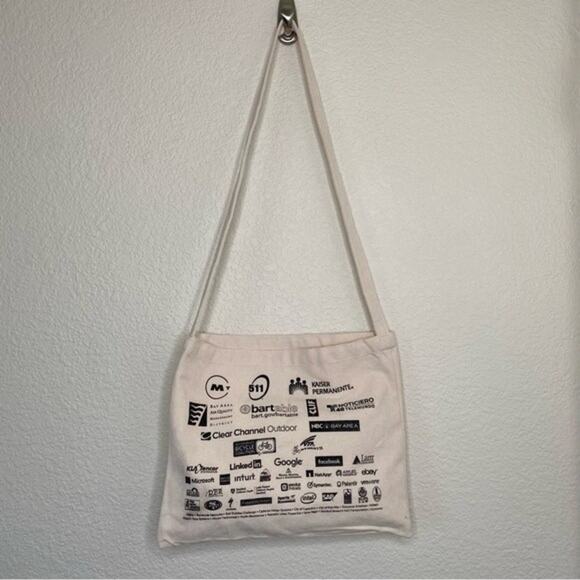 Bay Area California Bike to Work One Shoulder Canvas Tote - Picture 5 of 6
